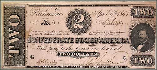 Confederate States of America $2 Note, 4/6/1863, Cat# 61-473 MAIN