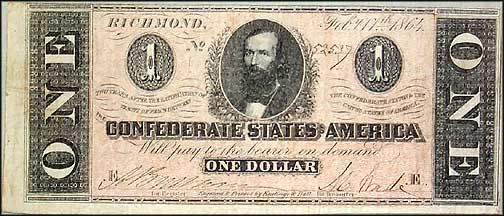 Confederate States of America $1 Note, 2/17/1864, Cat# 71-574 MAIN
