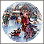 Skating On The Pond Collector Plate by Stewart Sherwood MAIN