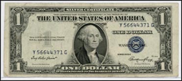 Fr# 1614  1935E YG $1 Misaligned Overprints MAIN