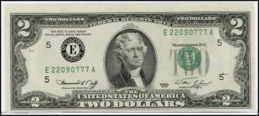 Fr# 1935  1976 EA $2 Misaligned Overprints MAIN