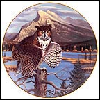 Tiger Of The Sky - Alberta's Great Horned Owl Collector Plate by Terry McLean MAIN