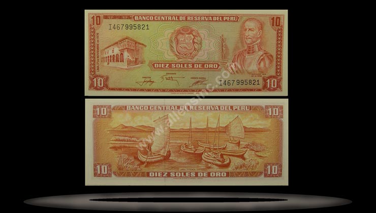 Peru Banknote, 10 Soles de Oro, 17.11.1976, P#112 MAIN