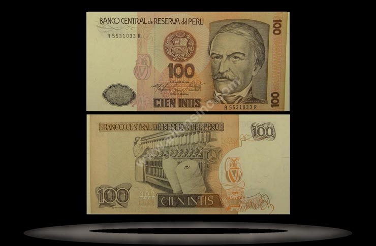 Peru Banknote, 100 Intis, 1.3.1985, P#132a MAIN