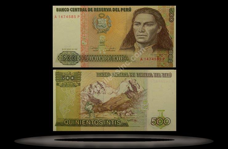 Peru Banknote, 500 Intis, 26.6.1987, P#134b MAIN
