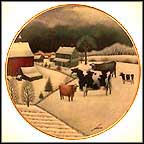 Cows In Winter Collector Plate by Lowell Herrero MAIN