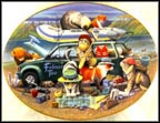 Kitty Car Troubles Collector Plate by Bryan Moon MAIN