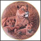 African Lioness And Cubs Collector Plate by Michael Matherly MAIN