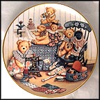 Teddy Bear Sewing Circle Collector Plate by Nita Showers MAIN