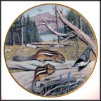 The Friendly Chipmunks In August Collector Plate by Peter Barratt MAIN