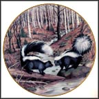 Striped Skunks At A March Stream Collector Plate by Peter Barratt MAIN