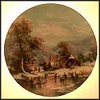 Ice Fishers On The Village Pond Collector Plate by Ludwig Muninger MAIN