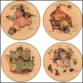 Four Seasons - Four Ages Of Love - Set of 4 Collector Plate by Norman Rockwell MAIN