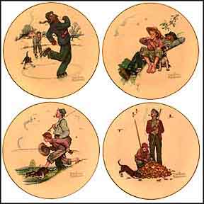 Four Seasons - Grandpa And Me - Set of 4 Collector Plate by Norman Rockwell MAIN