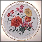 August - Poppies, Sweet Peas and Wild Roses Collector Plate by Linda Thompson MAIN
