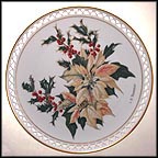 December - Poinsettias and Holly Collector Plate by Linda Thompson MAIN
