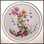 July - Bluebells, Dahlias, Portulaca and Twinflowers Collector Plate by Linda Thompson MAIN
