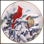 Red Cardinals Of Winter Collector Plate by Danny O'Driscoll MAIN