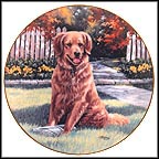 Special Delivery - Golden Retriever Collector Plate by Linda Picken MAIN