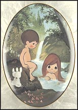 Adam And Eve In The Garden Of Eden Collector Plate by Sam Butcher MAIN