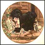 Cabin Fever - Black Labradors Collector Plate by Jim Lamb MAIN