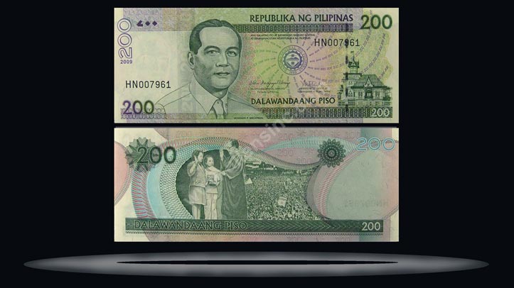 Philippines Banknote, 200 Piso, 2002, P#195a MAIN
