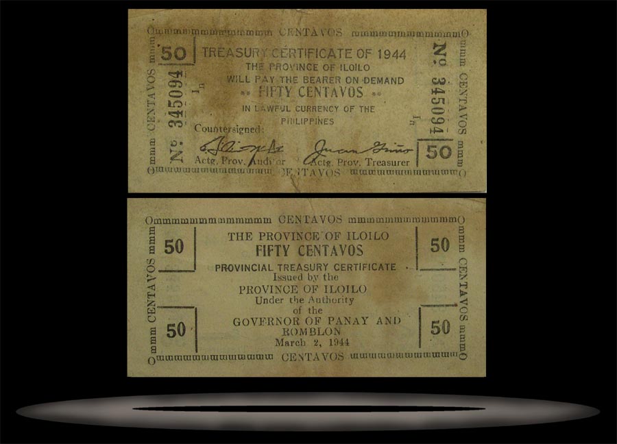 Iloilo, Philippines Banknote, 50 Centavos, 1944, P#335 MAIN