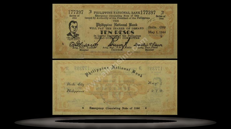 Iloilo, Philippines Banknote, 10 Pesos, 1944, P#342 MAIN