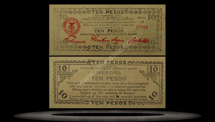 Mindanao, Philippines Banknote, 10 Pesos, 1943, P#488x2 MAIN