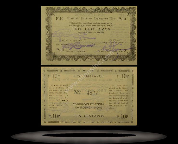 Mountain Province, Philippines Banknote, 10 Centavos, 1942, P#592 MAIN