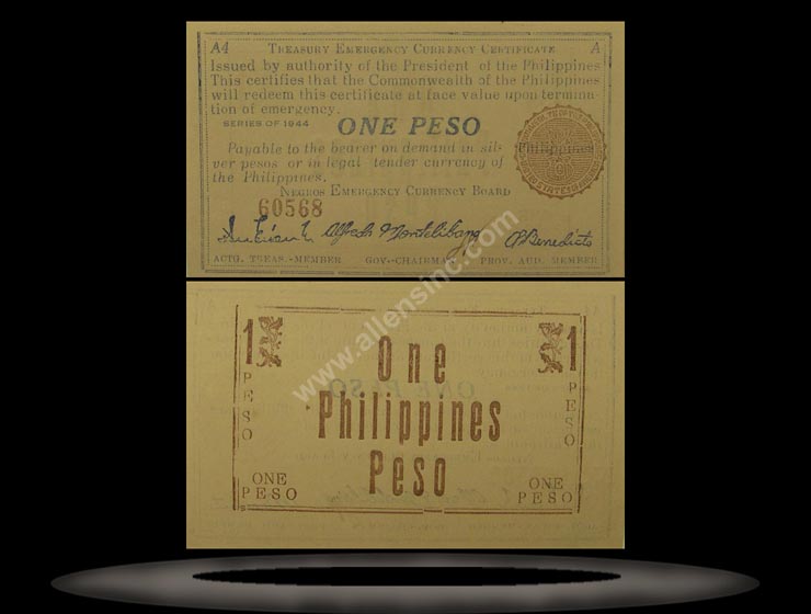 Island of Negros, Philippines Banknote, 1 Peso, 1944, P#668a MAIN
