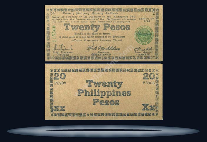 Island of Negros, Philippines Banknote, 20 Pesos, 1944, P#680a MAIN