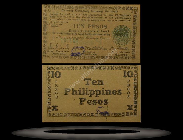 Island of Negros, Philippines Banknote, 10 Pesos, 1945, P#683 MAIN