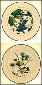 Bluebird / Goldfinch - set of 2 Collector Plate by John Ruthven MAIN