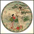 Lady Silkworm Collector Plate by Jiang Xue-Bing MAIN