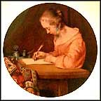 Lady Writing Letter Collector Plate by Gerard Terborch MAIN