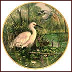 Probing The Marshes - Snowy Egret Collector Plate by Gerda Neubacher MAIN