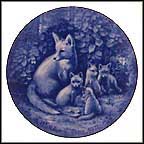 Fox with Cubs Collector Plate by Toni Schoener MAIN