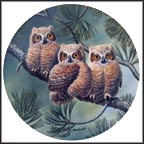 Three Of A Kind: Great Horned Owls Collector Plate by Joe Thornbrugh MAIN