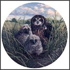Happy Home: Short-Eared Owls Collector Plate by James Beaudoin MAIN