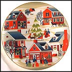 Christmas Village Collector Plate by Betsey Bates MAIN