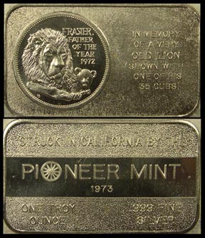 Frasier The Lion' Art Bar by Pioneer Mint. MAIN