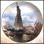 The Unveiling Of The Statue Of Liberty Enlightening The World Collector Plate by Edward Moran MAIN