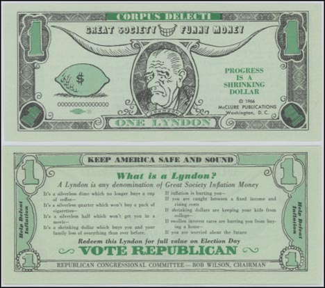 Great Society Funny Money Political Note, Washington, District of Columbia MAIN