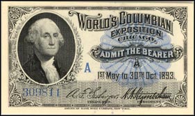 World's Columbian Expo Ticket, Chicago - Washington, Illinois MAIN