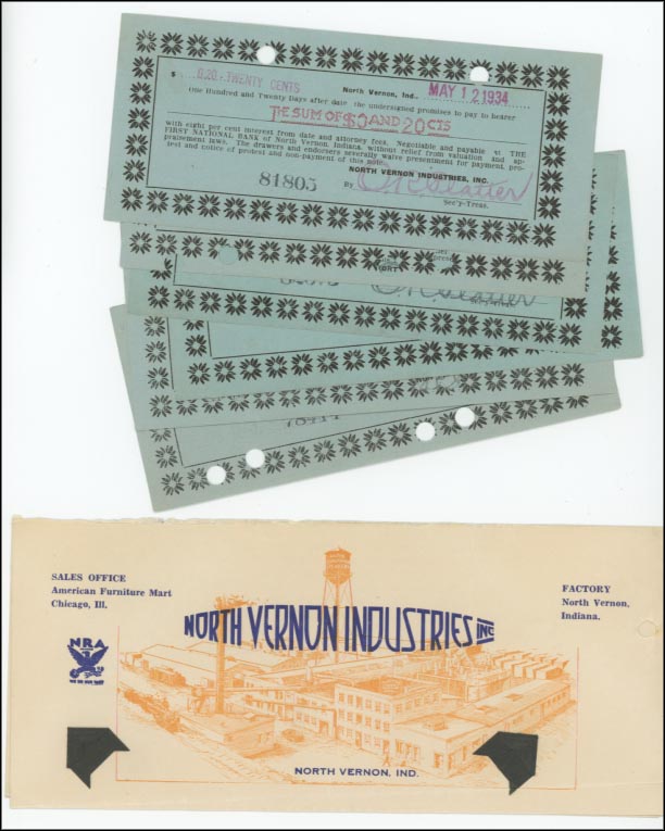 North Vernon Industries, Inc. - Full Depression Scrip Set, Indiana MAIN