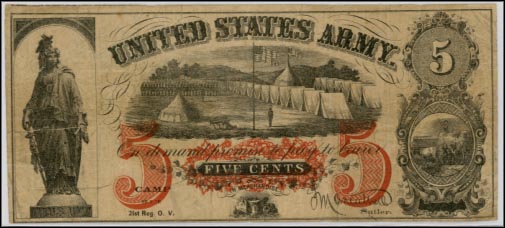 Sutler Note, Maneuthell, 21st OV, Ohio MAIN