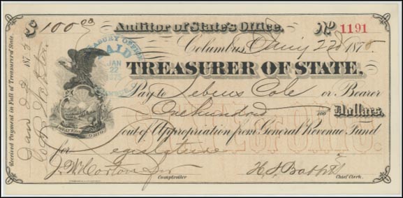 Treasurer of State, Columbus, Ohio MAIN