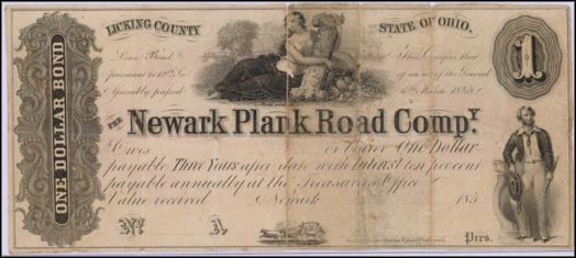 Newark Plank Road Co, Ohio MAIN