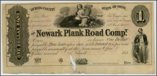Newark Plank Road Co, Ohio MAIN
